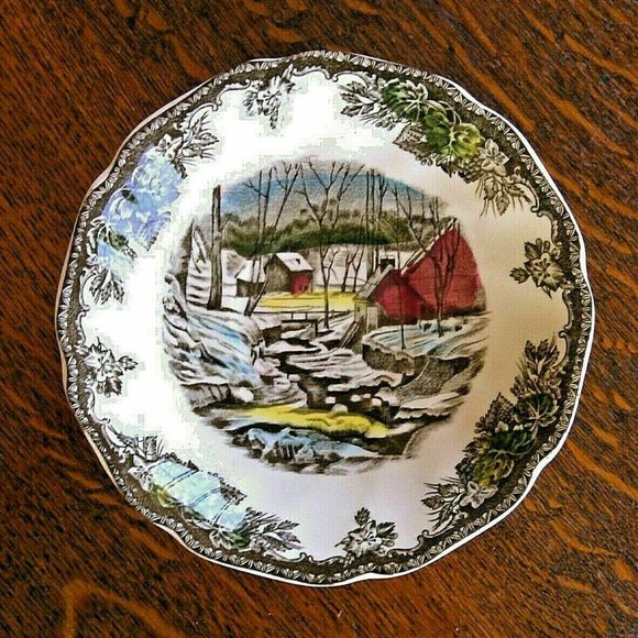 Johnson Brothers Tea Saucer Tableware Ice House Size 5 5/8" Friendly Village Set - Picture 14 of 16